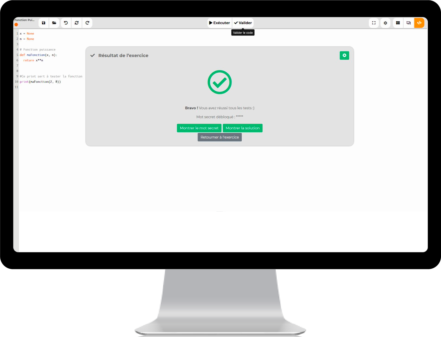 Python interface with automatic correction feature